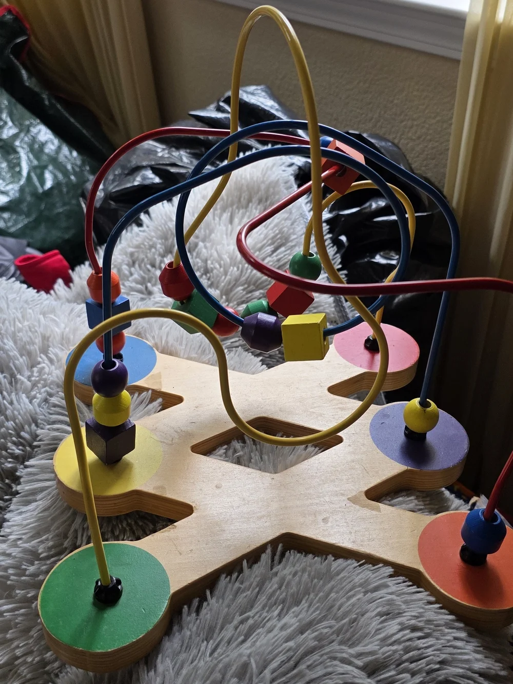 Wooden Bead Maze Activity Toy - Multicolor